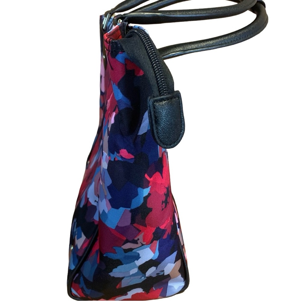 NINE WEST "ARIEANA" MULTI COLOR FLORAL CANVAS LAPTOP/TOTE WEEKENDER TRAVEL BAG - Picture 7 of 11